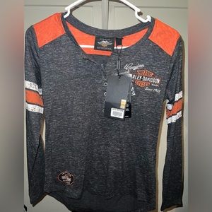 New Harley Davidson Genuine Oil Can Henley